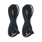 Cable Up CU/AS905 16' RCA Male to 1/4" TS Right-Angle Male Audio Cable (2-Pack)