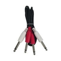 Cable Up CU/AD201 3' Dual 1/4" TS Male to Dual 1/4" TS Male Audio Cable