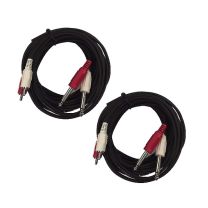 Cable Up CU/AD305 16' Dual 1/4" TS Male to Dual RCA Male Audio Cable (2-Pack)