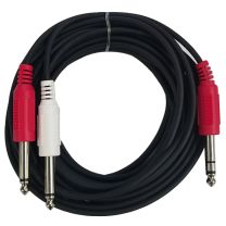 Cable Up CU/AX205 16' 1/4" TRS Male to Dual 1/4" TS Male Audio Cable