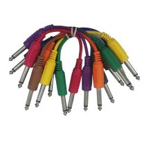 Cable Up CU/PC215 0.5' 1/4" TS Male to 1/4" TS Male Patch Bay Audio Cables (8-Pieces)
