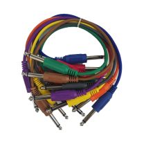 Cable Up CU/PC230 1' 1/4" TS Male to 1/4" TS Male Patch Bay Audio Cables (8-Pieces)