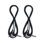 Cable Up CU/AS902 6' RCA Male to 1/4" TS Right-Angle Male Audio Cable (2-Pack)