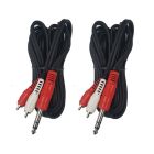 Cable Up CU/AX105 16' 1/4" TRS Male to Dual RCA Male Audio Cable (2-Pack)