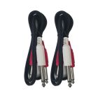 Cable Up CU/AX202 6' 1/4" TRS Male to Dual 1/4" TS Male Audio Cable (2-Pack)