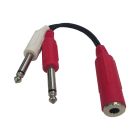 Cable Up CU/YC303 1/4" TRS Female to Dual 1/4" TS Male Audio Adapter