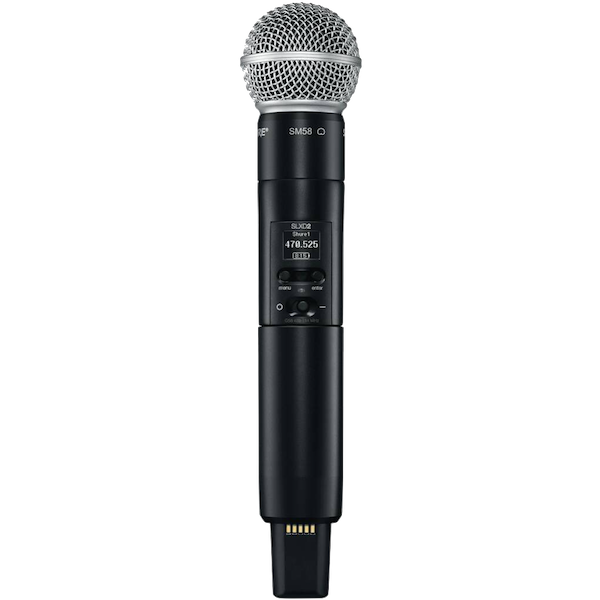 Receiver Sold Separately Shure SLXD2/SM58 Wireless Handheld Microphone Transmitter with SM58 Capsule